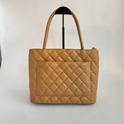 Chanel Caviar Quilted Medallion Tote Beige