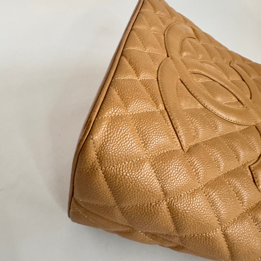 Chanel Caviar Quilted Medallion Tote Beige