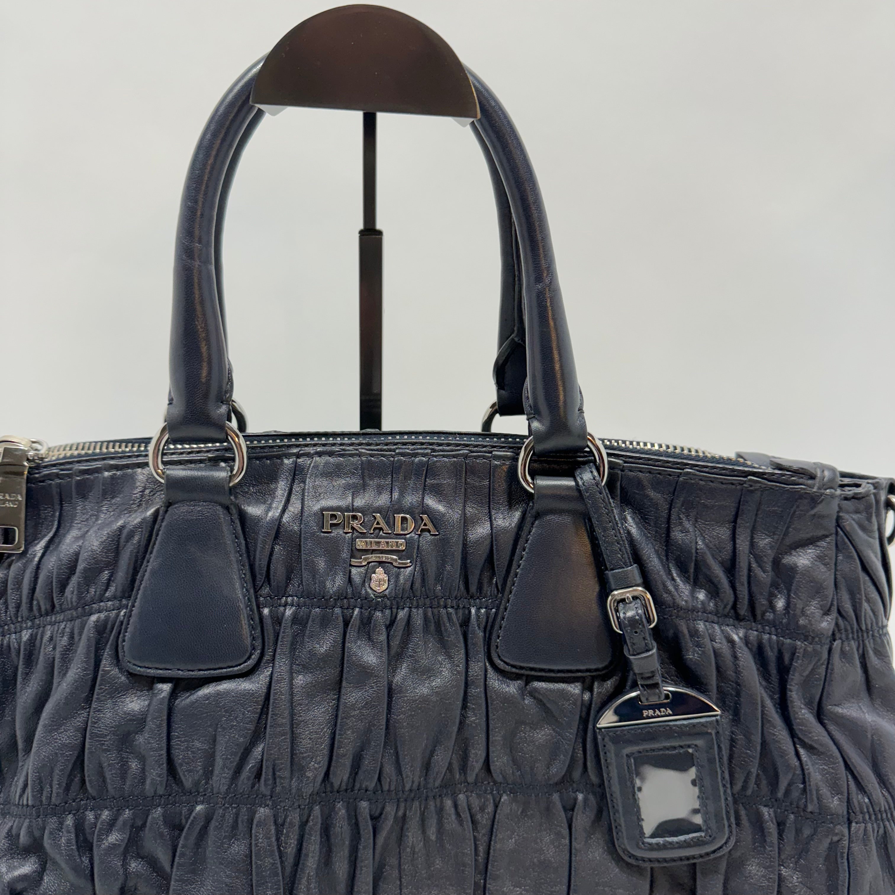 Prada Tessuto Nappa Gaufre Baltico Two-way Tote Bag – Small Town