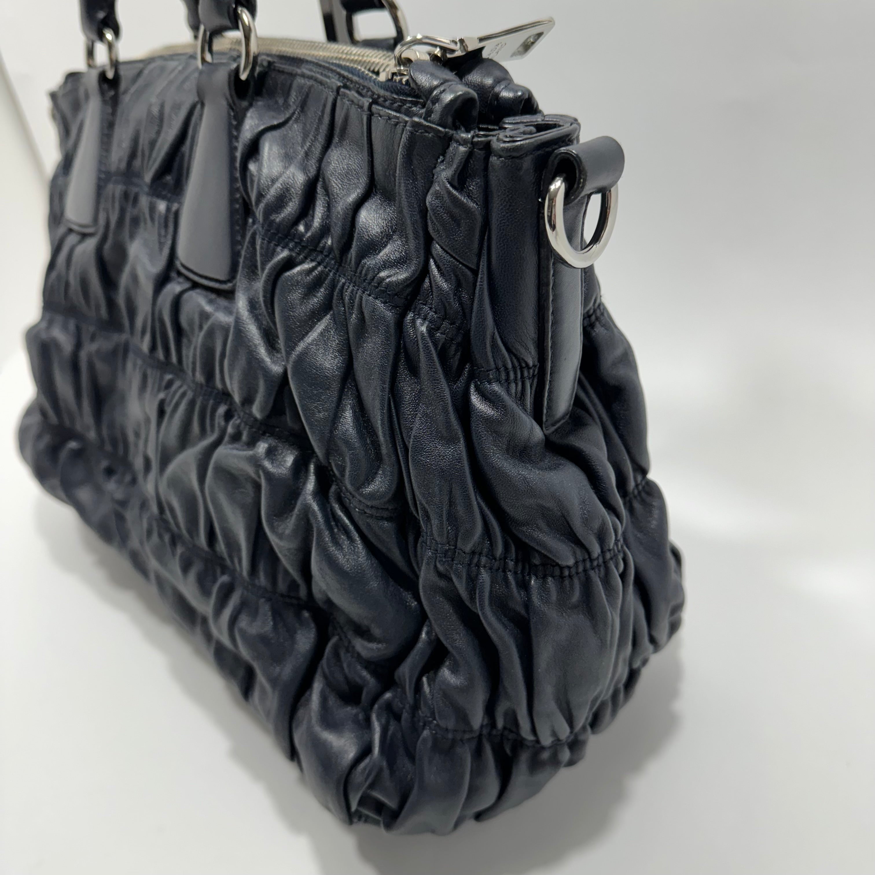 Prada Tessuto Nappa Gaufre Baltico Two-way Tote Bag – Small Town