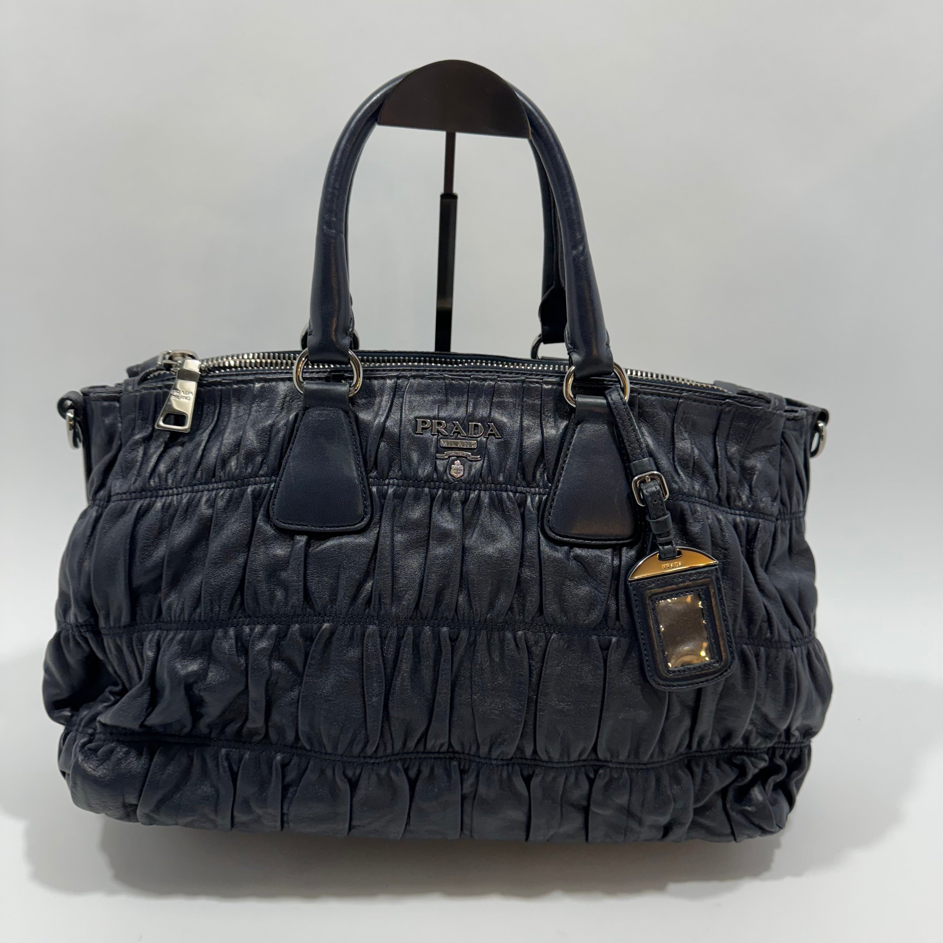 Prada Tessuto Nappa Gaufre Baltico Two-way Tote Bag – Small Town